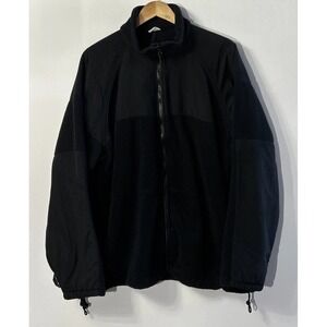 Mens U.S Navy Parka Liner Jacket Black Polartec Fleece Zip Up Outdoors Sz XL Reg
